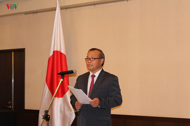 Ông Vũ Hồng Nham đại sứ tại Nhật Bản lên phát biểu trong buổi họp báo lễ hội Việt Nam 2019 tại Nhật Bản 