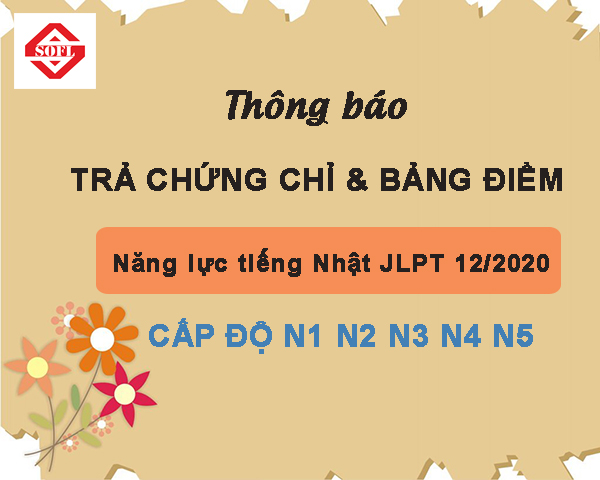 [THÔNG BÁO] Lịch trả chứng chỉ, bằng thi JLPT tháng 12/2020 ở Việt Nam
